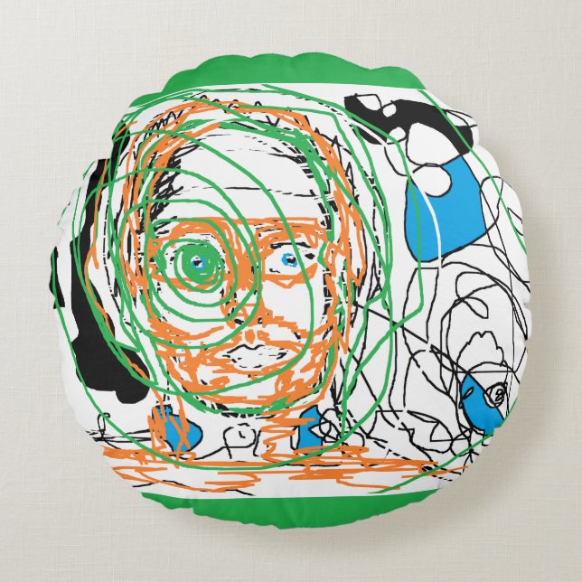 Abstracte trekpijp - HAMbWG Rond Kussen (Voorkant)