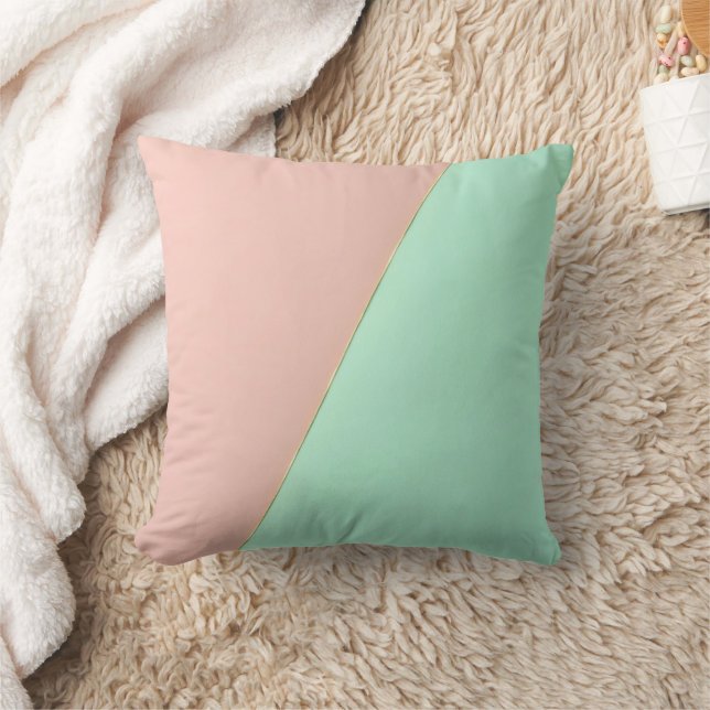 Abstracte Trendy Blush Roze Mint Collectie Kussen (Deken)