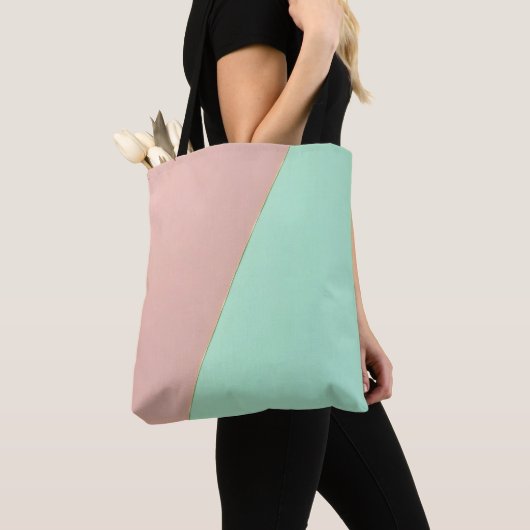 Abstracte Trendy Blush Roze Mint Collectie Tote Bag (Dichtbij)