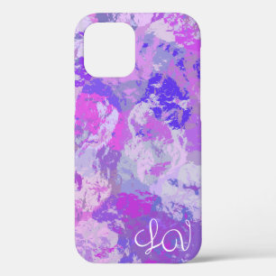 Abstracte Trendy Camo Pink Paars Blue Heart Case-Mate iPhone Case