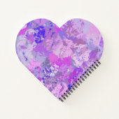Abstracte Trendy Camo Pink Paars Blue Heart Notitieboek (Achterkant)