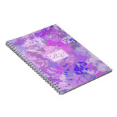 Abstracte Trendy Camo Pink Paars Blue Spiral Foto Notitieboek (Rechterzijde)