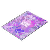 Abstracte Trendy Camo Pink Paars Blue Spiral Foto Notitieboek (Linkerzijde)