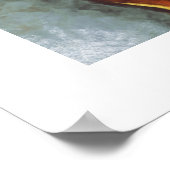 Abstracte trendy chique bloemenrood Blauwgroen kle Poster (Hoek)