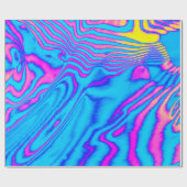 Abstracte trendy neon-kleurige psychedelische fluo cadeaupapier (Vlak)