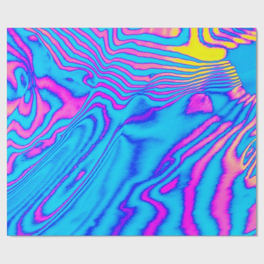 Abstracte trendy neon-kleurige psychedelische fluo cadeaupapier (Vlak)