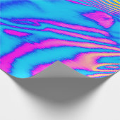 Abstracte trendy neon-kleurige psychedelische fluo cadeaupapier (Hoek)