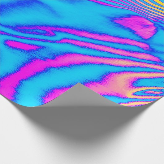 Abstracte trendy neon-kleurige psychedelische fluo cadeaupapier (Hoek)