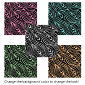 Abstracte trendy veren zwart wit print tegeltje