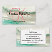 ABSTRACTE TRENDY WRITER VOOR COLORFUL WATERVERF VISITEKAARTJE (Voorkant / Achterkant)