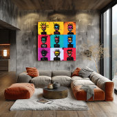 Abstracte Tribal Graffiti-personages Bold Grid Poster