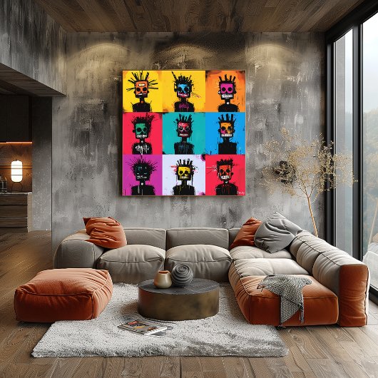 Abstracte Tribal Graffiti-personages Bold Grid Poster