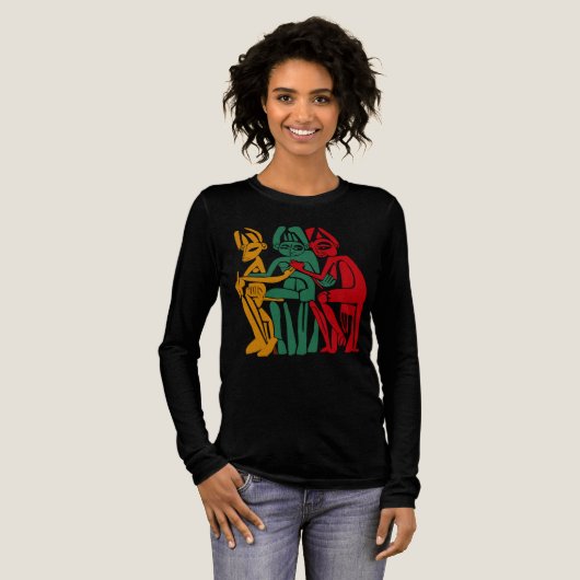 Abstracte Tribal Healing Figures Tri-Blend Shirt (Voorkant)