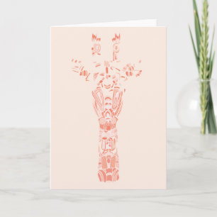 Abstracte tribale aztec-Giraffe roze Kaart
