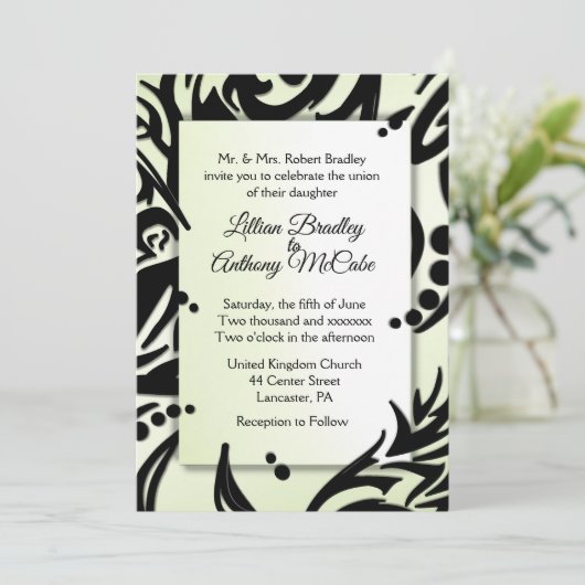 Abstracte tribale bruiloft Olive Kaart (Staand voorkant)