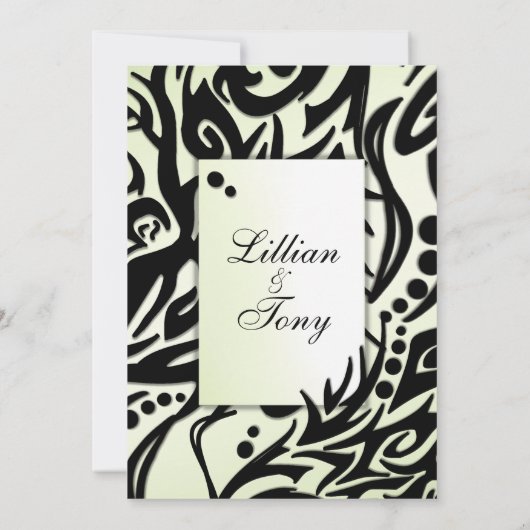 Abstracte tribale bruiloft Olive Kaart (Achterkant)