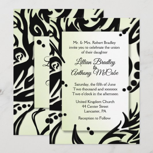 Abstracte tribale bruiloft Olive Kaart (Voorkant / Achterkant)