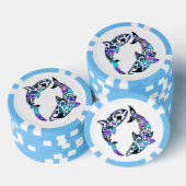 Abstracte tribale haaien cirkelen pokerchips (Opstapeling)