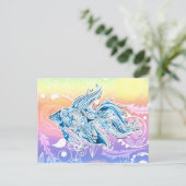 Abstracte tribale vis briefkaart (Staand voorkant)