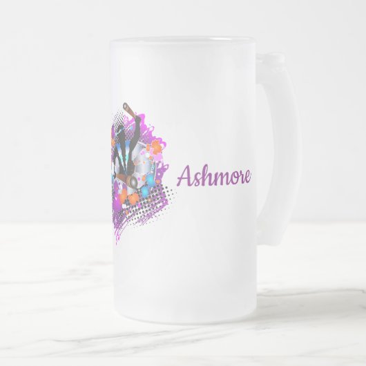 Abstracte trillende carnavalpanman matglas bierpul (Voorkant rechts)