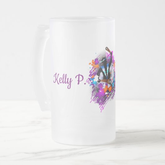 Abstracte trillende carnavalpanman matglas bierpul (Voorkant links)