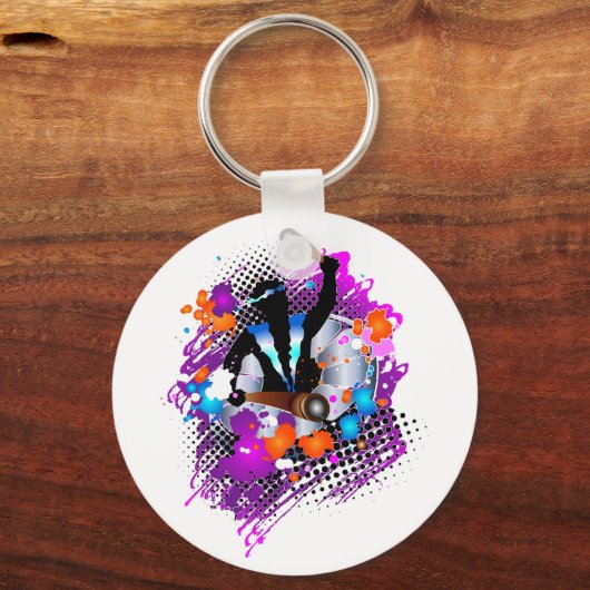 Abstracte trillende carnavalpanman sleutelhanger (Voorkant)