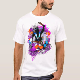 Abstracte trillende carnavalpanman t-shirt