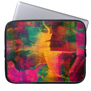 abstracte, trillende kundeartikelen op papier, laptop sleeve