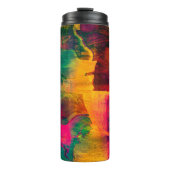 abstracte, trillende kundeartikelen op papier, thermosbeker (Voorkant)