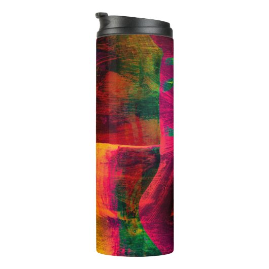 abstracte, trillende kundeartikelen op papier, thermosbeker (Geroteerd rechts)