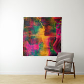 abstracte, trillende kundeartikelen op papier, wandkleed (In situ)