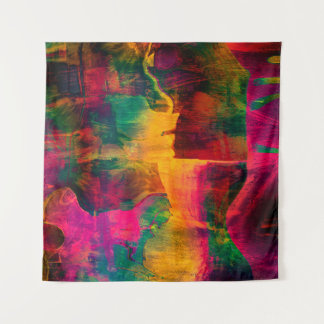 abstracte, trillende kundeartikelen op papier, wandkleed