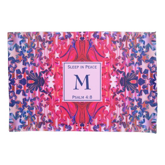 Abstracte trillende monogram sterren kussensloop (Voorkant)