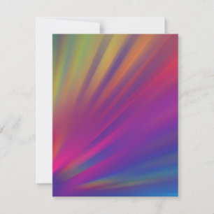 Abstracte trillende regenboogkleurige streak Blanc Feestdagenkaart
