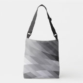 Abstracte trilling met zwarte en grijze geometrie crossbody tas (Voorkant)