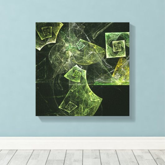 Abstracte trilling zwart-wit canvas afdruk (Insitu (Houten vloer))