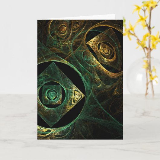 Abstracte trillingen Wenskaart Kaart (Gele Bloem)