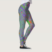 Abstracte trippy Paarse, Oranje en groene vlinder Leggings (Rechts)