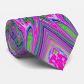Abstracte trippy Paarse, Oranje en groene vlinder Stropdas (Opgerold)
