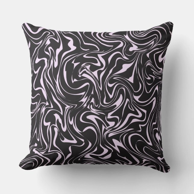 Abstracte trommelduim voor zwart en roze marmer kussen (Voorkant)