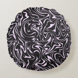Abstracte trommelduim voor zwart en roze marmer rond kussen
