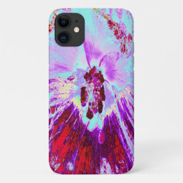 Abstracte Tropische Aqua en Paarse Hibiscus Flower Case-Mate iPhone Case