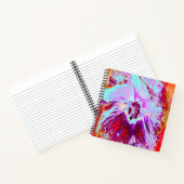 Abstracte Tropische Aqua en Paarse Hibiscus Flower Notitieboek (Binnen)