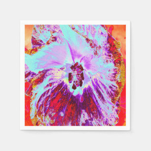 Abstracte Tropische Aqua en Paarse Hibiscus Flower Servet