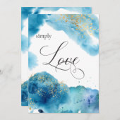 *~* Abstracte Tropische Beach Glitter Waves Wedden Kaart (Voorkant / Achterkant)