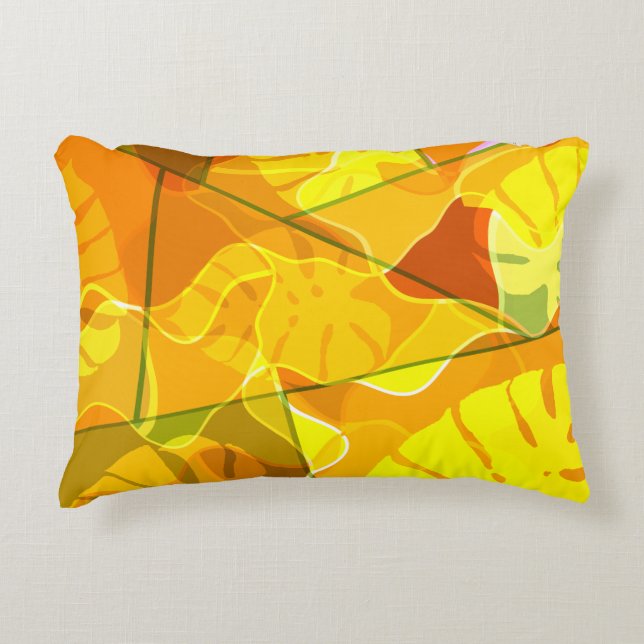 ABSTRACTE TROPISCHE BLADEREN  ACCENT KUSSEN (Voorkant)