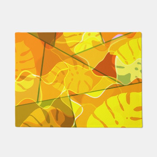 ABSTRACTE TROPISCHE BLADEREN DEURMAT (Voorkant)