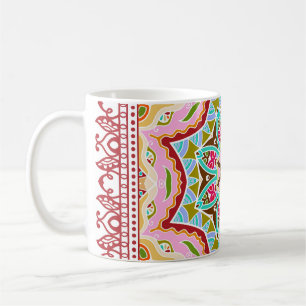 Abstracte tropische bladeren divers patroon koffiemok