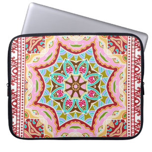 Abstracte tropische bladeren divers patroon laptop sleeve