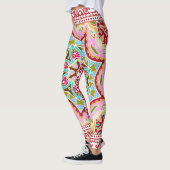 Abstracte tropische bladeren divers patroon leggings (Links)